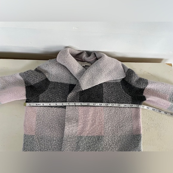 Pink/Grey Open Front LOFT Sweater - Picture 4 of 6